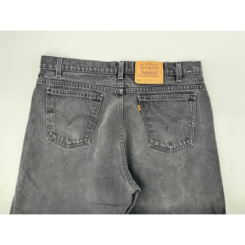 Vintage Levi's 550‎ Orange Tab Jeans Mens 38x34 Faded Black 90s Tapered USA Made